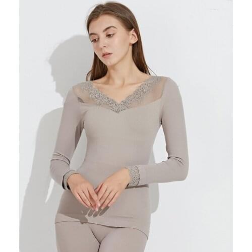 Winter New Keep Warm Underwear Set Lace V Lead Sext Beautiful Body Thermal Underwear Set