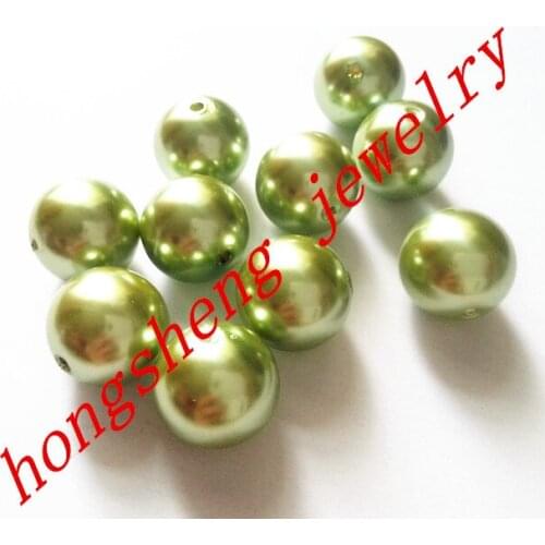 20mm 110pcs/lot green color chunky Acrylic Pearl Beads for Chunky Necklace Jewelry making #48