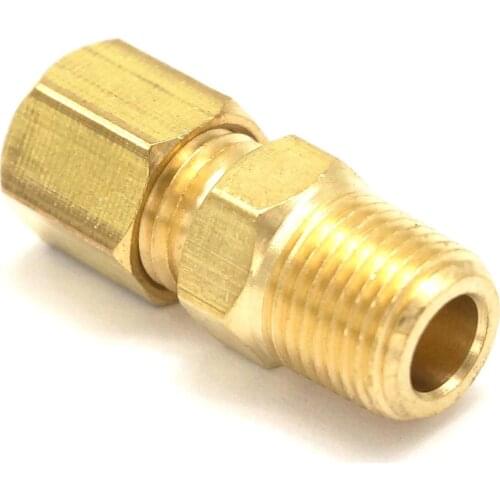 1/8" NPT Male x Fit 3/16" Tube OD Compression Union Brass Pipe Fittings Connectors Adapters 229 PSI