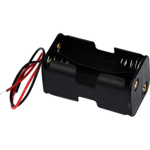 Hot 2-slot 4 x AA and 2 x AABattery Back To Back Holder Case Box Storage With Wire Leads for rechargeable batteries Plastic box