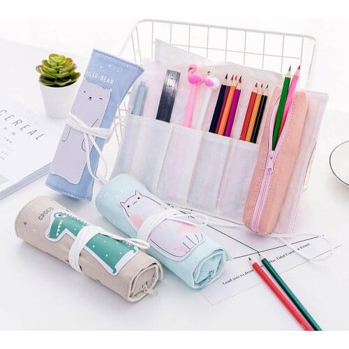 Multi Function Creative Animal Roll Pencil Bag Students Personalized Lovely Pencil Bag Stationery
