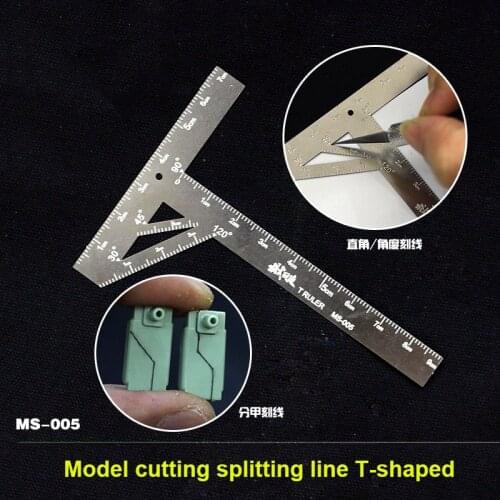 MS005 Model ABS Rubber Sheet Detail Transformation Cutting Stainless Steel T-shaped Ruler