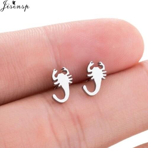 Jisensp Fashion Jewelry Lovely Scorpion Earrings for Women Men pendientes Gifts Gothic Punk 3D Animal Stud Earrings brincos