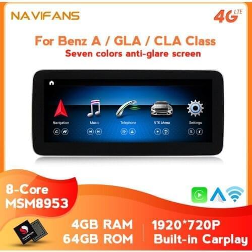 MSM 8953 Android 10.0 Eight Core 4G+64G HD Car Multimedia Radio Player GPS For Mercedes benz A class W176 / GLA X156 / CLA C117