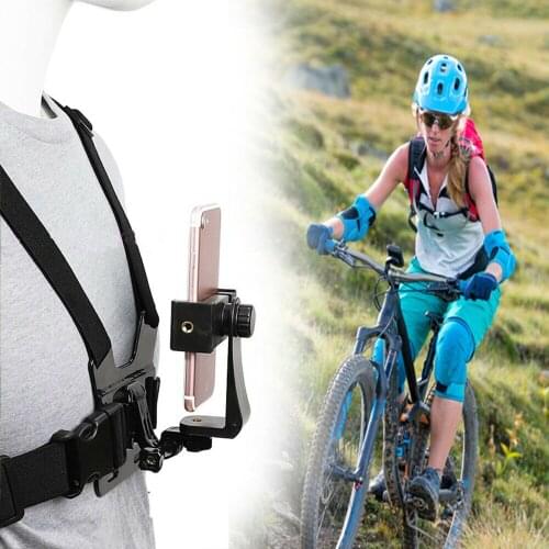 Outdoor Cell Phone Clip Action Camera Adjustable Straps Stand Mobile Phone Chest Mount Harness Strap Holder Biking Tools