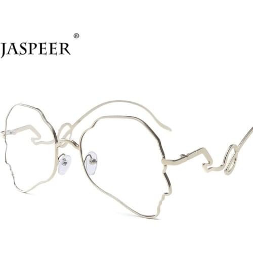 JASPEER Steampunk Eye Glasses Frames For Women Metal Frame Men Solid Punk Ladies Fashion Eyewear Clear Lens