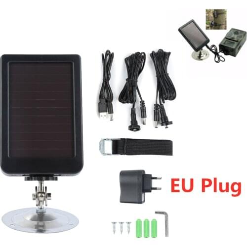 Outdoor Solar Panel Charger EU Plug Hunting Trail Camera Charger For Suntek HC-300M HC300 HC-500m Hunting Camera