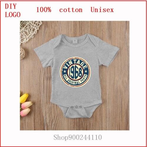 Birthday Gift Vintage 1968 Newborn Infant Baby Girl Boy Short Sleeve Cotton bodysuits baby Jumpsuit Playsuit Outfits Clothes