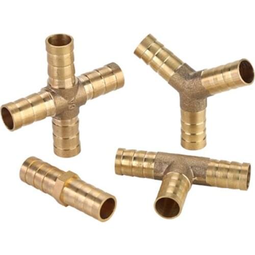 All copper gas pipe straight hose joint fitting y-type three-way t-type four-way joint gree head pagoda joint
