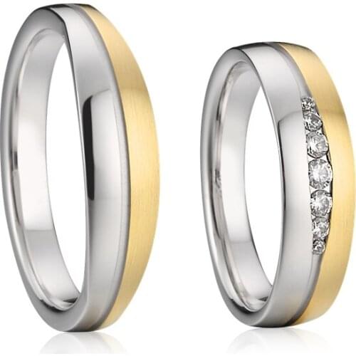 Custom Unique jewellery Alliances love wedding ring set ladies couple promise rings for men and women