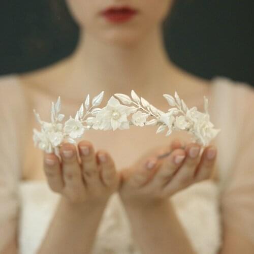 Bridal Headwear Hot Ceramic Handmade Garland Cross-Border European and American Wedding Accessories Mori Crown