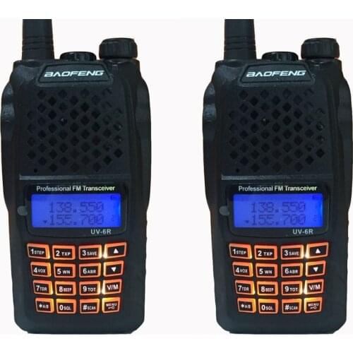 2pcs 10 KM hunting radios Communicator 7w powerful walkie talkies with 136-174MHz / 400-520MHz baofeng uv-6r professional handy