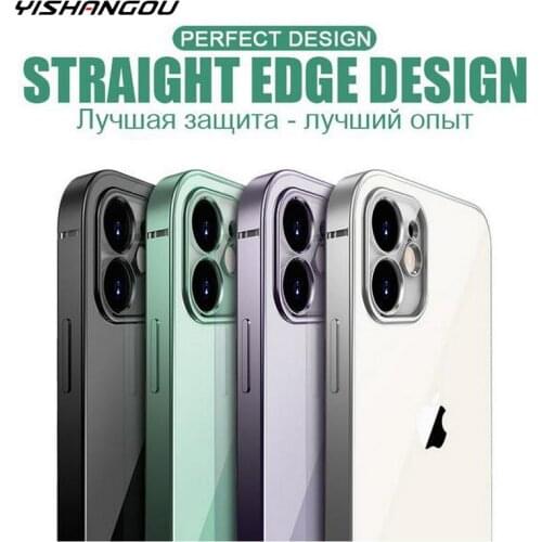 Luxury Classic Square frame Plating Case For iPhone 11 Pro Max 12 Pro 12 Mini x xs max xr 7 8 plus se 2020 Soft Clear Cases