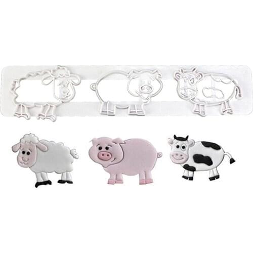 Cute Pig Cow Sheep Dessert Cutter Fondant Cake Decorating Tool For Pastry Biscuit Cake Molds Cartoon Animals Shape Cookie Mould