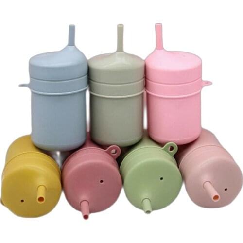 8 Colors Food Grade Baby Silicone Feeding Cups Drinkware Leakproof Learning Sippy Cups Tableware Toddler Water Bottle BPA Free