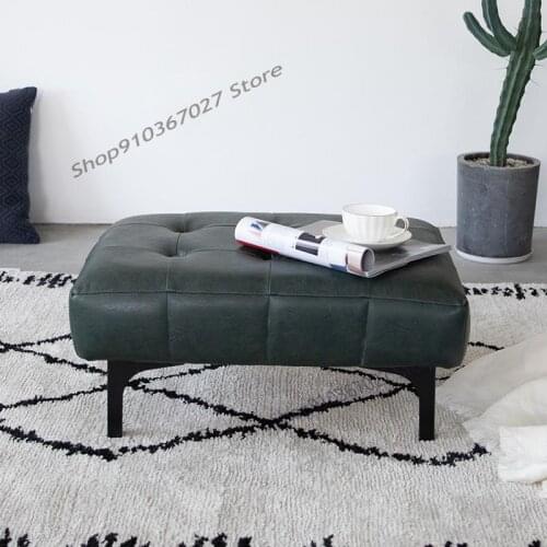 Light Luxury Shoe Changing Stool At The Door Pu Leather Low Stool Home Simple Net Red Bench Cloakroom Sofa Shoe Stool