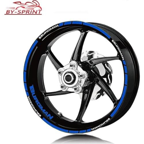 Motorcycle Reflective Wheel Stickers Film Stripe Tire Decorative Sticke Decals Suit For Suzuki BURGMAN burgman 125 400 650 Logo