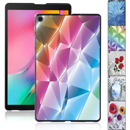 Ultra Slim Tablet Case for Samsung Galaxy Tab A 8.0 (2019) T290 T295 3D Printing Pattern Durable Hard Shell+Free Stylus