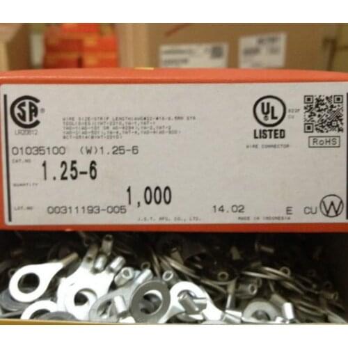 1.25-6 terminal Connectors terminals housings 100% new and Original parts (W) 1.25-6