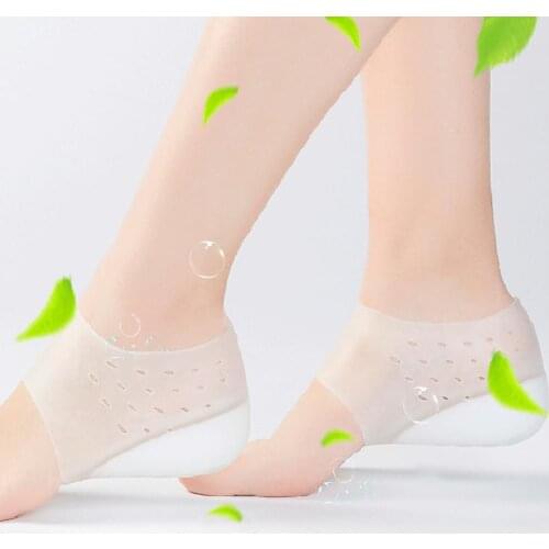 1 Pair Unisex Invisible Height Lifting Increase Silicone Foot Socks Insoles Foot Skin Care Tools Women Men Height Lifting Insole