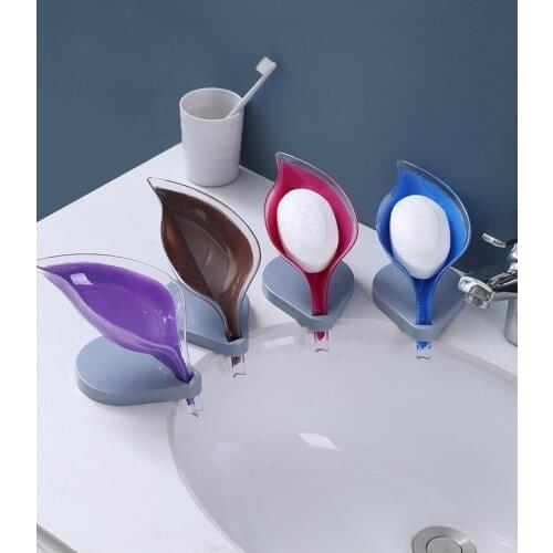 1PC Leaf Shape Soap Box Bathroom Soap Holder Dish Storage Plate Tray Bathroom Soap Holder Case Bathroom Supplies OK 1191
