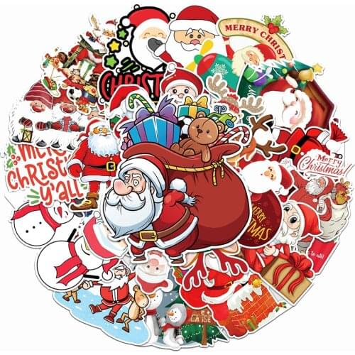 10/30/50PCS Cute Christmas Graffiti Stickers Aesthetic Phone Laptop Luggage Fridge Bike Guitar Kids Cartoon Sticker Decals Toy