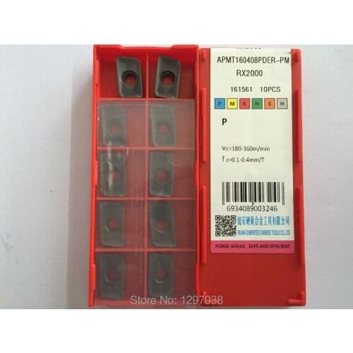 10pcs APMT160408PDER-PM RX2000 Inserts BAP Right Angle Shoulder End Mill,cutting Hard a little of HRC30-50 Better effect