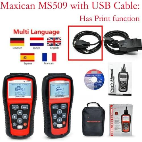 2019 MaxiScan MS509 Auto Car Scanner OBDII/EOBD OBD2 auto Code Reader support US&Asian&European vehicels code Scanner PK KW808