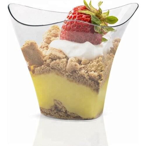 25pcs High quality 110ml disposable pudding cups wedding birthday party transparent creative ice cream dessert cake plastic cups