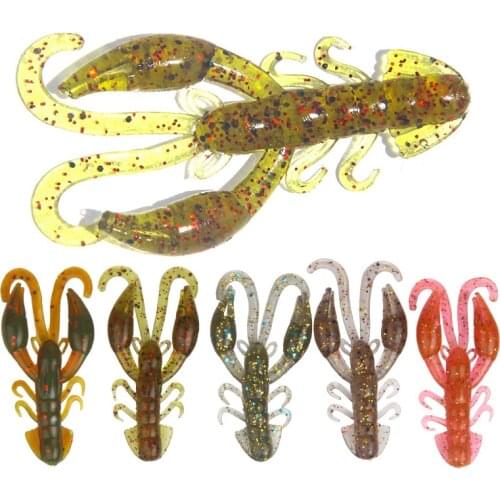 5pcs Fishy Shrimp Bait 5cm 2g Tail Fishing Soft Lure Fishing Lures Soft Silicone Baits Shrimp Bass Peche Gear Fishing Tackle