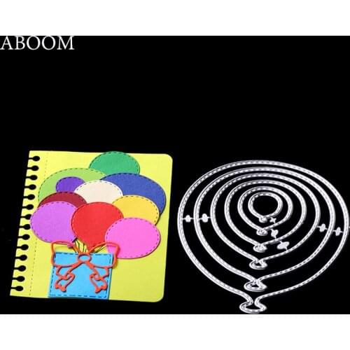 ABOOM Creative 6Pcs/Lot Balloon Cutting Dies Embossing Stencil Scrapbook Frame DIY Template Punch Paper Crafts Die Cut Dies