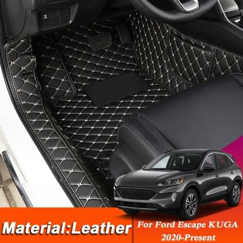 Car Styling Custom Foot Mat For Ford Escape KUGA 2020-Present Leather Floor Protect Waterproof Pad Auto Internal Accessories