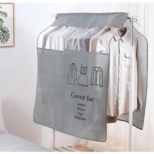 Big Wardrobe Clothing Dust Cover Non-woven Clothes Hanging Garment Bag For Clothes Storage Hanging Suit Dust Jacket Cover