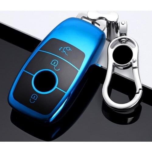 Car Key Cover Case Shell Bag Protective soft For Mercedes Benz 2017 E Class W213 2018 S class Accessories Car styling keychain