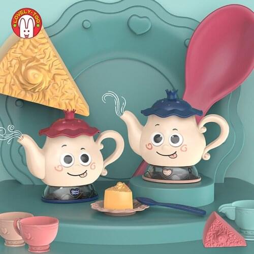 Kids Furniture Toys Simulation Water Sound Tea Cup Set Cake Food Girl Play House Afternoon Early Education Kitchen Teapot Toy