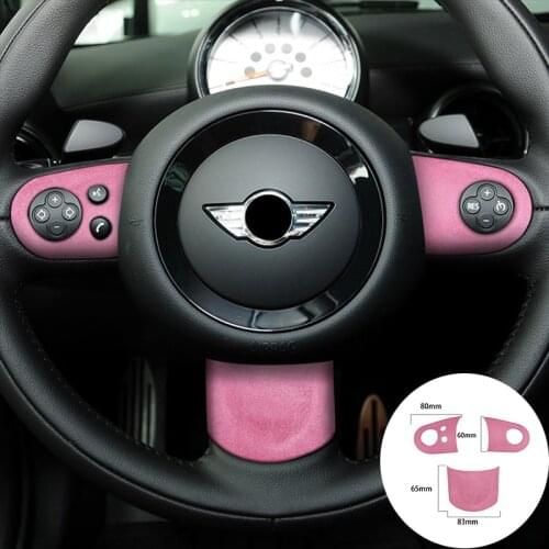 For BMW R R50 R52 R53 R55 R56 R57 R58 R59 R60 R61 Alcantara Suede Steering Wheel Panel Strip Cover Car Trim Stickers Accessories