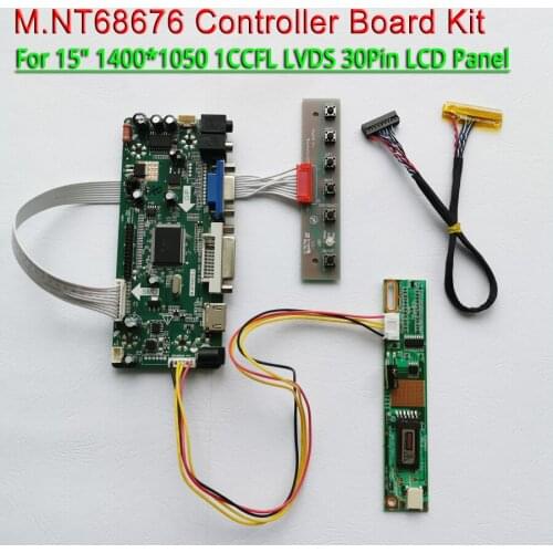 For LTN150PF LTN150PG Inverter 1CCFL 1400*1050 VGA+DVI 15" LVDS cable 30-Pin M.NT68676 LCD display controller card DIY kit