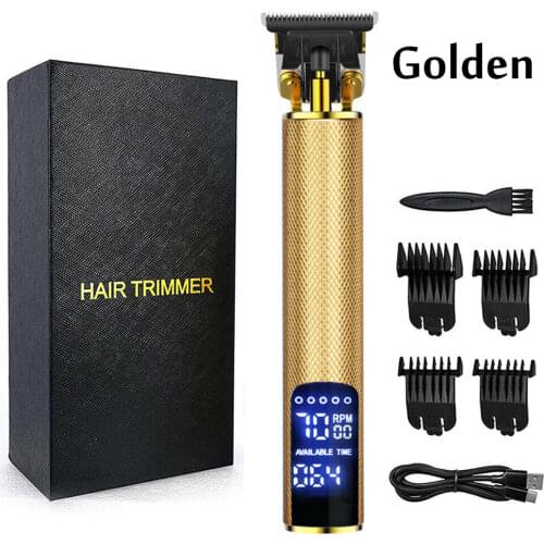 Retro LCD Electric Hair Clippers Professional Mens Cordless Trimmer Beard Shaver