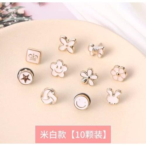 HOSENG 6Pcs-20Pcs/Set Crystal Flower Decorative Pins For Lady Black Elegant Clothes Brooch Pin Gift Jewelry Accessories HS_742