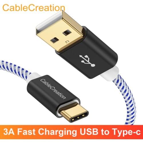 Cablecreation USB to Type-c Cable For Samsung S20 S21 Xiaomi Fast Charging Wire Cord 480Mbps USB-C Charger Mobile Phone Cable