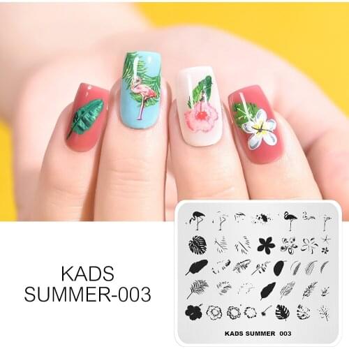 KADS NEW Nail Art Stamping Templates Flamingo Style Image Plates for Stamping Manicure Stamper Tool Overprint Stencil Stamper