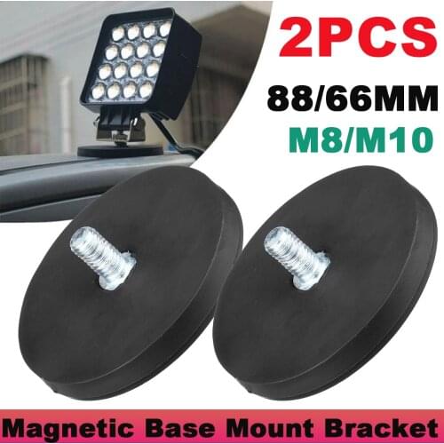 2/1PCS M8/M10 88/66MM Bolt Magnetic Base Mount Bracket Clamp LED Work Light Bar Holder SUV Offroad