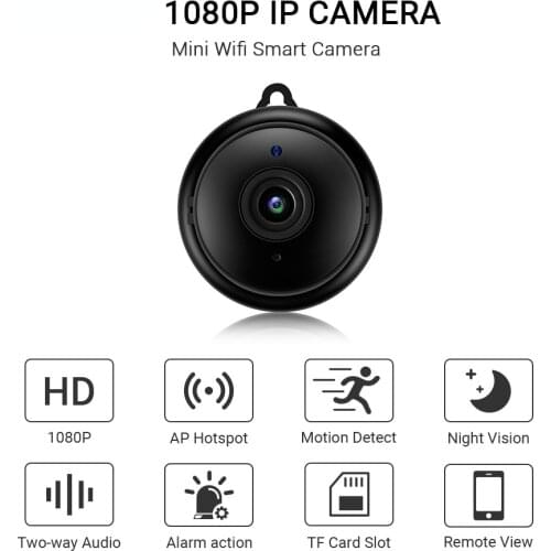 V380 Mini Wifi IP Camera HD 1080P Wireless Indoor Camera Nightvision Two Way Audio Motion Detection Baby Monitor Camera