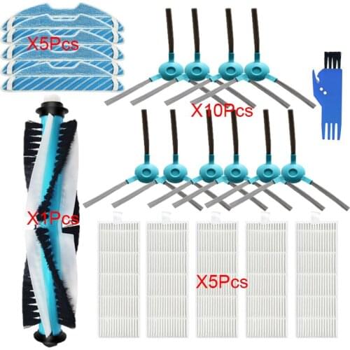 HEPA Filter Side Brushes Mops Cloth Rag For Conga Cecotec 1390 1290 Robot Vacuum Cleaner Main Roller Brush Accessories Kit