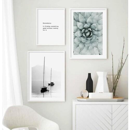 Boat Lake Scene Pineapple Landscape Canvas Paintings Posters and Prints Wall Art Pictures for Living Room Decorations NO FRAME