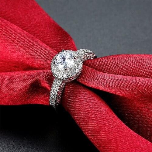 Wedding Rings For Women Cubic Zirconia Filled Silver Color Fine Jewelry Gift Fashion Female Engagement Ring