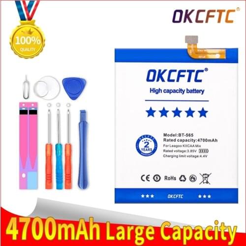 Original New BT-565 4700mAh Battery For Leagoo KIICAA Mix T5 T5C BT566 Mobile Phone Parts Bateria Batterie Baterij+Tools