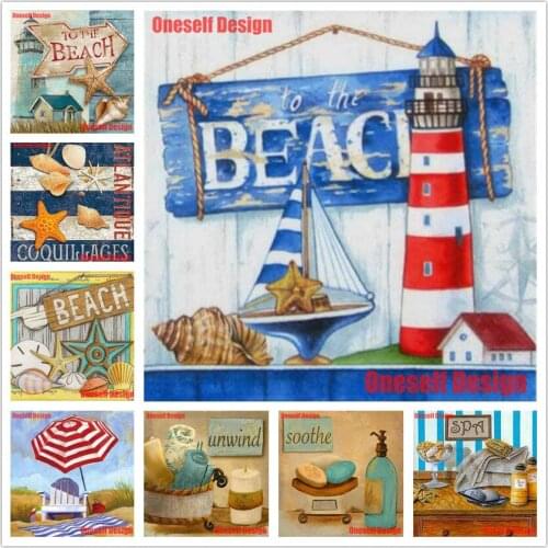 Popular 5d Diamond Painting full square/round Beach scenery 5d Diamond Mosaic Sale Diamond Embroidery Full Set Beach scenery