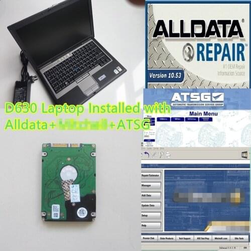 ALL DATA Auto Repair software and Mi--t--2015 software A-TSG 3in1 tb hdd installed well in laptop D630 4G used computer