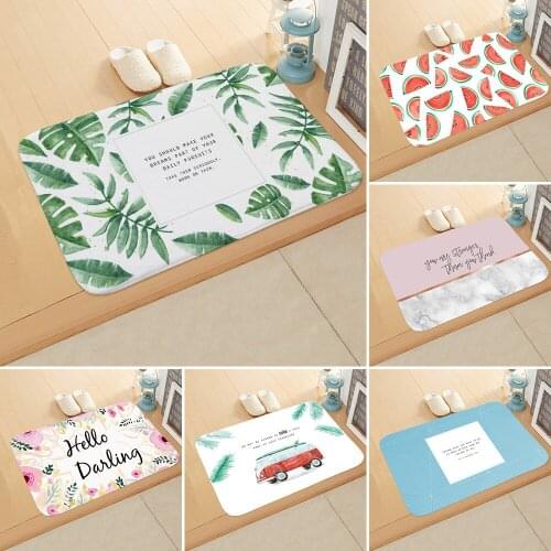 Doormat Plant Leaf Cactus Anti-slip Absorb Water Bath Mat Bathroom Home Kitchen Bedroon Floor Mat Entrance 40*60cm DD-0092